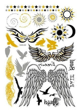 Load image into Gallery viewer, Luxury Metallic Temporary Tattoo Gold Silver Flower Sticker Long Lasting Gold Design For Womens
