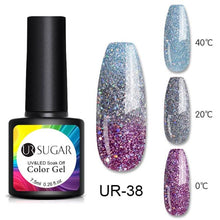 Load image into Gallery viewer, Luxury Modern Elegant Colorful Diamond Gel Nail Polish UV Temperature Color Changing Elegant Fashion Rainbow Colors For Womens
