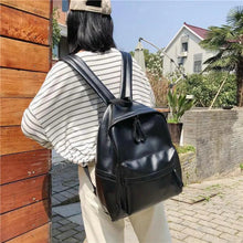 Load image into Gallery viewer, Luxury Modern Women Unique Style Women Backpack Leather School Bag For Teengers Gilrs Large capacity PU Travel backpack
