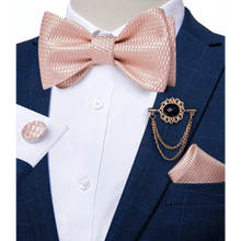 Load image into Gallery viewer, Luxury Pink Solid Men Bow Tie Silk Business Wedding Elegant Bowtie For Men Unique Desing For Every Occasion
