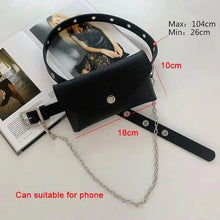Load image into Gallery viewer, Luxury PU Leather Fanny Pack Simple Women's Belt Bag Small Fanny Pack Handbag With Chain Stylish Travel Waist Bag For Women
