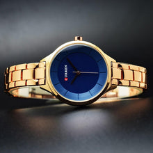 Load image into Gallery viewer, Luxury Rose Gold Womens Watch Stainless Steel Wrist Watches Fashion Thin Quartz Ladies Watch Waterproof Stainless Steel Wrist Watch Elegant Round Design For Women
