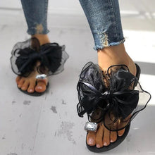 Load image into Gallery viewer, Luxury Shiny Rhinestone Summer Cute Bowtie Decorate Non-Slip Sandals Slipper Flats Mules Casual Fashion Beach Flip Flops Bow Sandals Rubber Flat Summer Beach Rain Shoes

