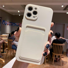 Load image into Gallery viewer, Luxury Silicone Phone Case for iphone 13 Pro Max 12 11 X XS XR Card Holder Wallet Soft Cover Cute Back Storage Stylish Silicone Case Smartphone Case
