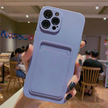 Load image into Gallery viewer, Luxury Silicone Phone Case for iphone 13 Pro Max 12 11 X XS XR Card Holder Wallet Soft Cover Cute Back Storage Stylish Silicone Case Smartphone Case
