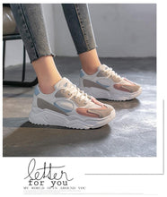 Load image into Gallery viewer, Luxury Sneakers Women Thick Bottom Round Toe Breathing Chunky Platform Sneakers Fashion Breathable Lightweight Comfortable Sneakers Non-Slip Girl Tennis Running Walking Shoes
