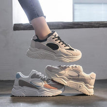 Load image into Gallery viewer, Luxury Sneakers Women Thick Bottom Round Toe Breathing Chunky Platform Sneakers Fashion Breathable Lightweight Comfortable Sneakers Non-Slip Girl Tennis Running Walking Shoes
