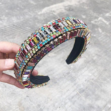Load image into Gallery viewer, Luxury  Sparkly Padded Rhinestones Headbands Full Crystal Hairbands Wide Headwear White Gorgeous Hair Accessories For Women
