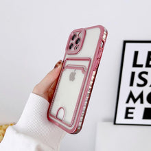 Load image into Gallery viewer, Luxury Square Phone Case For iPhone 13 11 14 12 Pro Max Mini XS XR 6s 7 8 Plus SE Cover Soft Silicone Wallet Card Holder Clear Card Slot Case Slim Fit Protective Soft Wallet Case
