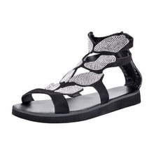 Load image into Gallery viewer, Luxury Summer Fashion Rhinestone Sandal Women Butterfly Soft Non-slip Flat Shoes Casual Breathable Outdoor Beach Rhinestone Sandals Women's Flat Sandals Jeweled Party Sandals
