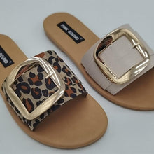 Load image into Gallery viewer, Luxury Summer Leopard Design Women's Slippers Shoes Summer Flat Woman Fashion Buckle Peep Toe Flat Shoes Adjustable Buckle Strap Casual Comfort Footbed Slides Sandals For Indoor And Outdoor Beach
