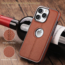 Load image into Gallery viewer, Luxury Texture Leather Case for iPhone 14 Pro MAX Plus Case With Hole Silicone Full Protection Back Cover Thin Flexible Soft Grip Luxury PU Leather Cover  Durable Anti-Scratch Full Phone Cases
