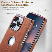 Load image into Gallery viewer, Luxury Texture Leather Case for iPhone 14 Pro MAX Plus Case With Hole Silicone Full Protection Back Cover Thin Flexible Soft Grip Luxury PU Leather Cover  Durable Anti-Scratch Full Phone Cases
