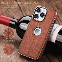Load image into Gallery viewer, Luxury Texture Leather Case for iPhone 14 Pro MAX Plus Case With Hole Silicone Full Protection Back Cover Thin Flexible Soft Grip Luxury PU Leather Cover  Durable Anti-Scratch Full Phone Cases
