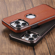 Load image into Gallery viewer, Luxury Texture Leather Case for iPhone 14 Pro MAX Plus Case With Hole Silicone Full Protection Back Cover Thin Flexible Soft Grip Luxury PU Leather Cover  Durable Anti-Scratch Full Phone Cases
