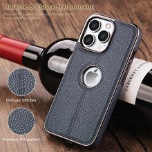 Load image into Gallery viewer, Luxury Texture Leather Case for iPhone 14 Pro MAX Plus Case With Hole Silicone Full Protection Back Cover Thin Flexible Soft Grip Luxury PU Leather Cover  Durable Anti-Scratch Full Phone Cases
