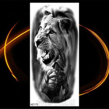 Load image into Gallery viewer, Luxury Tiger Temporary Tattoos Fox Wolf Fake Tattoo Sticker Realistic Black Animal Temporary Tattoo Stickers For Mens
