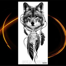 Load image into Gallery viewer, Luxury Tiger Temporary Tattoos Fox Wolf Fake Tattoo Sticker Realistic Black Animal Temporary Tattoo Stickers For Mens
