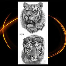 Load image into Gallery viewer, Luxury Tiger Temporary Tattoos Fox Wolf Fake Tattoo Sticker Realistic Black Animal Temporary Tattoo Stickers For Mens

