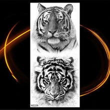 Load image into Gallery viewer, Luxury Tiger Temporary Tattoos Fox Wolf Fake Tattoo Sticker Realistic Black Animal Temporary Tattoo Stickers For Mens
