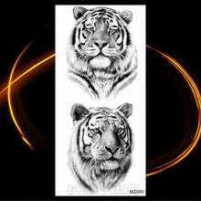 Load image into Gallery viewer, Luxury Tiger Temporary Tattoos Fox Wolf Fake Tattoo Sticker Realistic Black Animal Temporary Tattoo Stickers For Mens
