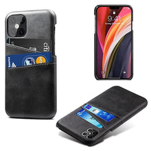 Load image into Gallery viewer, Luxury Ultra-thin Leather Case for IPhone 13 12 Pro Max Cover Card Holder for 14 Plus Cases Classic 2 Card Holders Elegant Business iphone Case 2 Card Slots Phone Case
