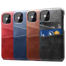 Load image into Gallery viewer, Luxury Ultra-thin Leather Case for IPhone 13 12 Pro Max Cover Card Holder for 14 Plus Cases Classic 2 Card Holders Elegant Business iphone Case 2 Card Slots Phone Case
