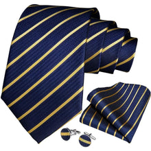 Load image into Gallery viewer, Luxury Wedding High Quality Solid Color Floral Tie For Men Fashion Silk Necktie Cufflink Silk Tie Set For Men
