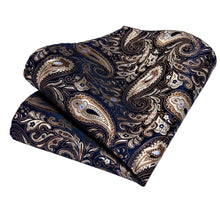 Load image into Gallery viewer, Luxury Wedding Party Floral Design Silk Necktie Hanky And Matching Cufflinks Set For Men Classic Design Necktie Set For Men

