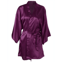 Load image into Gallery viewer, Luxury White Silk Women Bathrobe Soft Short Ladies Sleepwear Indoor Bathrobe Party Sleepwear With Waist Belt
