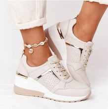 Load image into Gallery viewer, Luxury White Womens Casual Shoes Height Increasing Sport Shoes Air Cushion Comfortable Sneakers Vulcanized Shoes Womens Platform Slip-on High Top Sneakers
