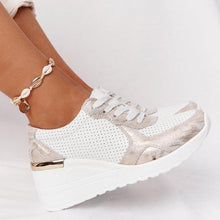 Load image into Gallery viewer, Luxury White Womens Casual Shoes Height Increasing Sport Shoes Air Cushion Comfortable Sneakers Vulcanized Shoes Womens Platform Slip-on High Top Sneakers
