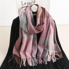 Load image into Gallery viewer, Winter  Long Plaid Headwear Scarf Warm Shawls Cashmere Female Scarfs Scarves Lady Tassel Shawl Wraps For Women
