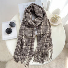 Load image into Gallery viewer, Winter  Long Plaid Headwear Scarf Warm Shawls Cashmere Female Scarfs Scarves Lady Tassel Shawl Wraps For Women
