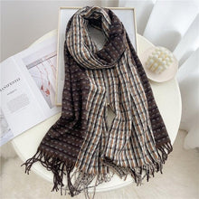Load image into Gallery viewer, Winter  Long Plaid Headwear Scarf Warm Shawls Cashmere Female Scarfs Scarves Lady Tassel Shawl Wraps For Women
