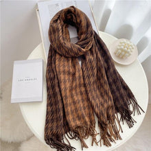 Load image into Gallery viewer, Winter  Long Plaid Headwear Scarf Warm Shawls Cashmere Female Scarfs Scarves Lady Tassel Shawl Wraps For Women
