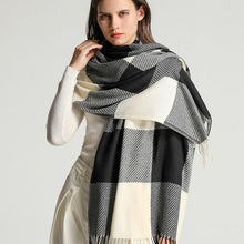 Load image into Gallery viewer, Winter  Long Plaid Headwear Scarf Warm Shawls Cashmere Female Scarfs Scarves Lady Tassel Shawl Wraps For Women
