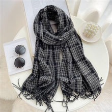 Load image into Gallery viewer, Winter  Long Plaid Headwear Scarf Warm Shawls Cashmere Female Scarfs Scarves Lady Tassel Shawl Wraps For Women
