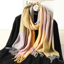 Load image into Gallery viewer, Winter  Long Plaid Headwear Scarf Warm Shawls Cashmere Female Scarfs Scarves Lady Tassel Shawl Wraps For Women
