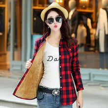 Load image into Gallery viewer, Luxury Winter Warm, Plus Velvet Thicken Plaid Shirt Style Coat Jacket For Women Clothes/Tops/Casual/Jacket/Outerwear For Female
