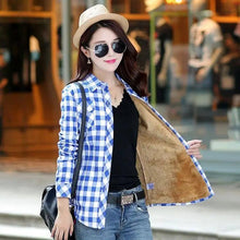 Load image into Gallery viewer, Luxury Winter Warm, Plus Velvet Thicken Plaid Shirt Style Coat Jacket For Women Clothes/Tops/Casual/Jacket/Outerwear For Female
