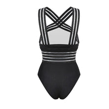 Load image into Gallery viewer, Luxury Women Black Swimsuits Women High Neck One Piece Swimsuits For Women Mesh Bathing Suits Open Back Swimwear One Piece Swimwear For Lady High Neck Bandage Cross Back Swimming Suit Female Holiday Beachwear
