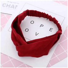 Load image into Gallery viewer, Luxury Women's Headband Vintage Cross Knot Elastic Hair Bands Soft Solid Hairband Girls Hair Accessories Floral Turban Bandanas Head Wrap
