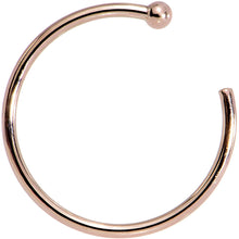 Load image into Gallery viewer, 20G 3/8 14k Solid Rose Gold Nose Hoop
