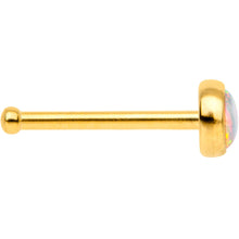 Load image into Gallery viewer, White 3mm Synthetic Opal Gold Tone Press Fit Nose Bone
