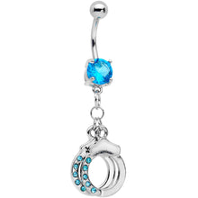 Load image into Gallery viewer, Blue Gem Kinky Cuffs Dangle Belly Ring
