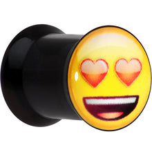 Load image into Gallery viewer, 0G Licensed Heart Eyes emoji Acrylic Double Flare Plug Set

