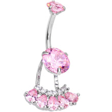 Load image into Gallery viewer, Pink Gem Swagger Sweep Dangle Belly Ring
