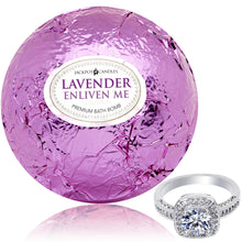 Load image into Gallery viewer, Enliven Me Lavender Bath Bomb with Jewelry Ring Inside
