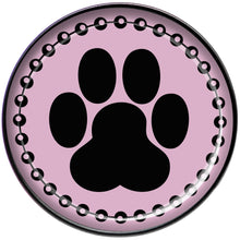Load image into Gallery viewer, Black on Pink Paw Print Black Barbell Tongue Ring
